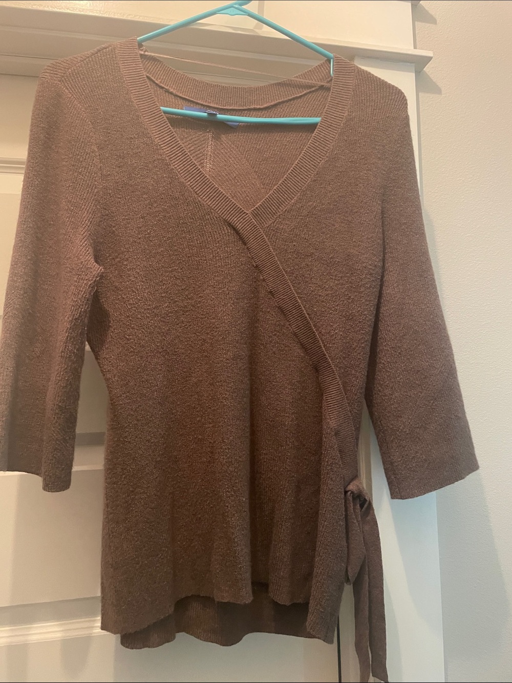 Apt. 9 Brown Wrap-Front V-Neck Sweater